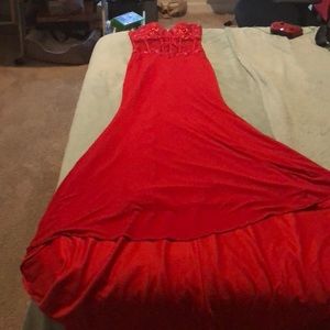 Red Strapless Dress